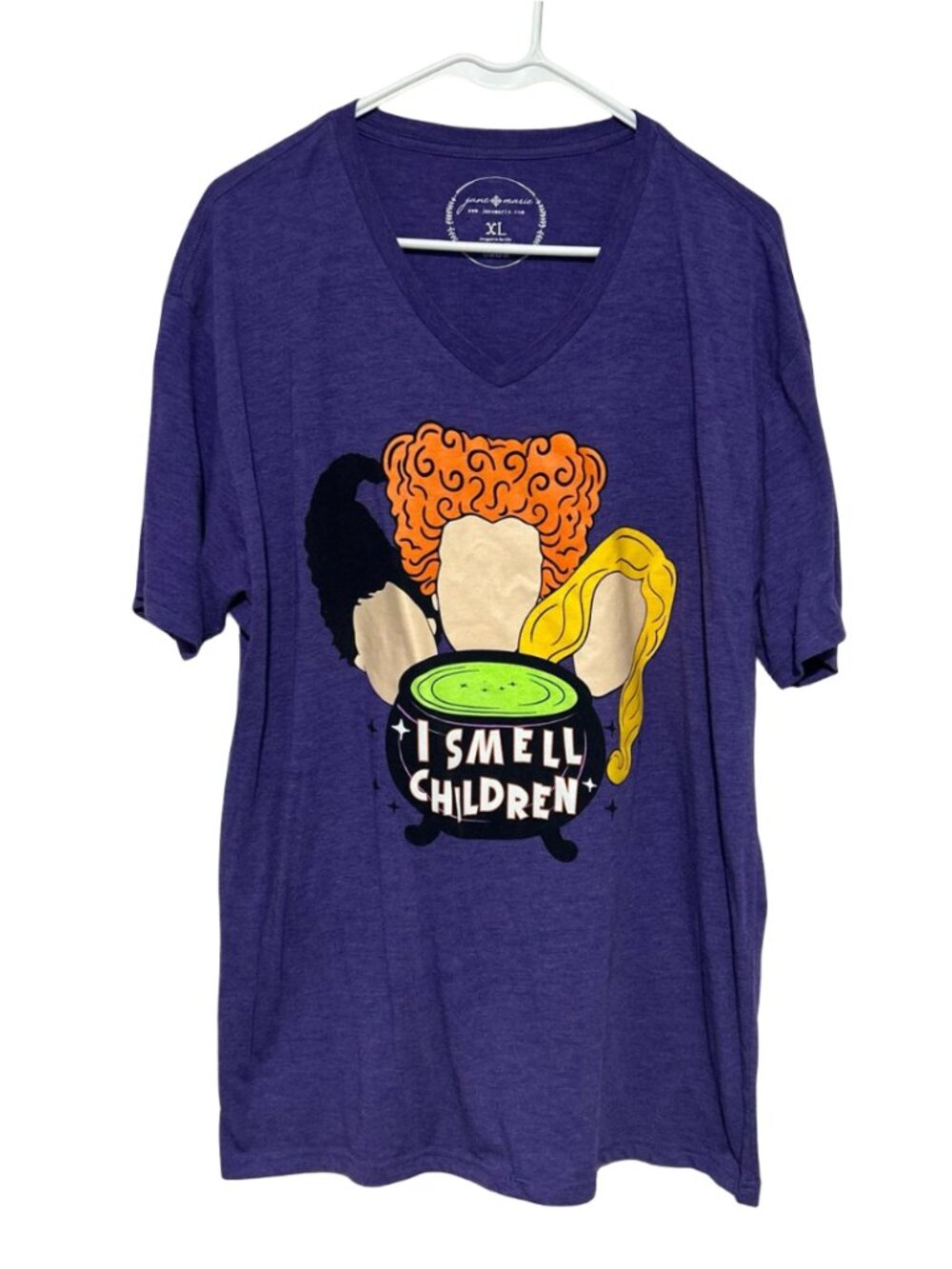 Hocus Pocus I Smell Children Purple Graphic Tee Shirt Size XL